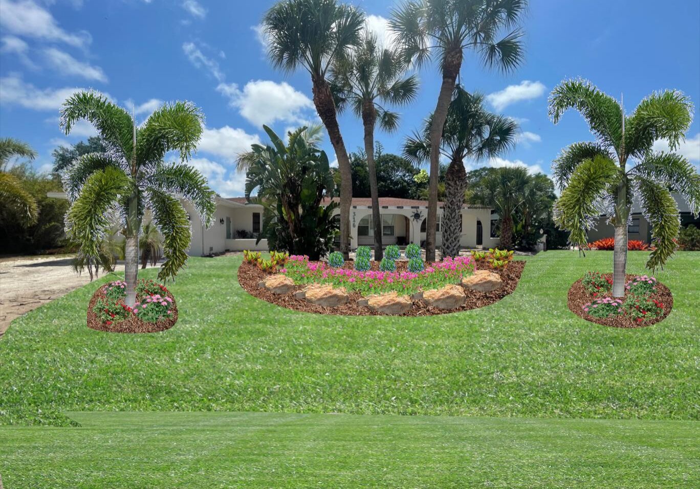 Commercial landscape planting design for residential home in Venice Florida made in CAD program
